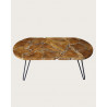 Carmen - Table basse ovale en puzzle de teck