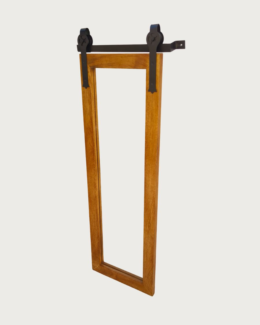Zara - Rectangular wall mirror in solid wood and metal