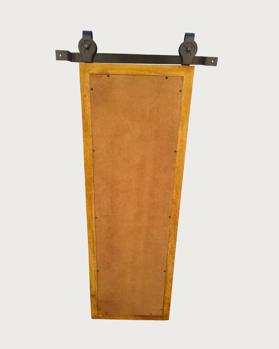 Zara - Espejo de pared rectangular de madera maciza y metal