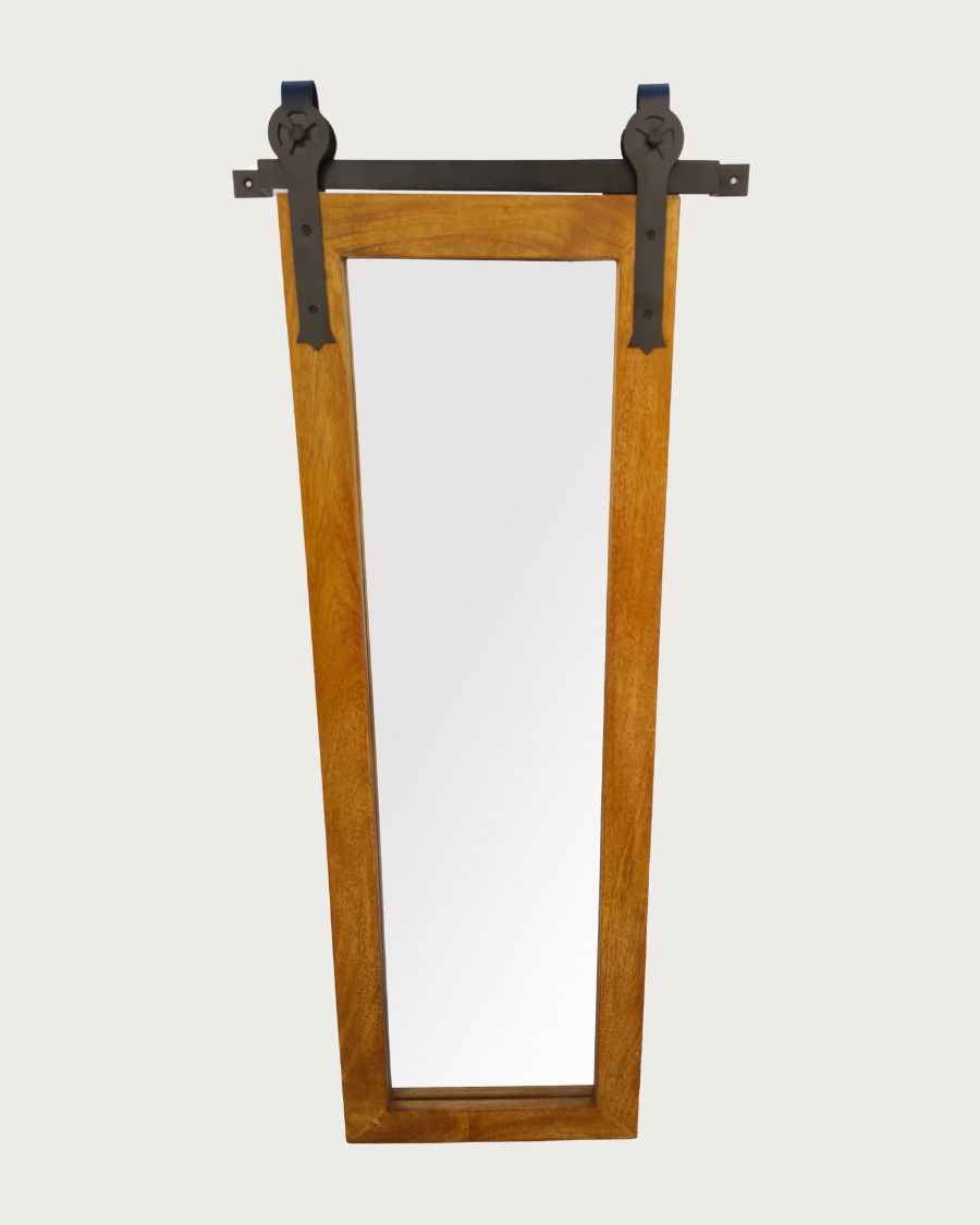 Zara - Rectangular wall mirror in solid wood and metal