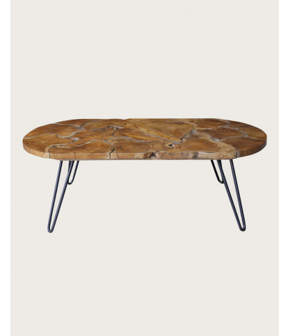 Carmen - Oval Teak Puzzle Coffee Table