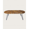 Carmen - Table basse ovale en puzzle de teck