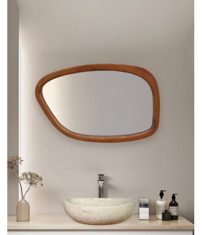 Quadra - Miroir en bois massif de manguier