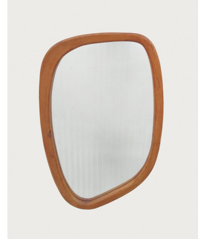 Quadra - Espejo orgánico en madera maciza de mango