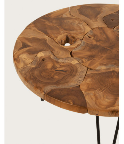 Carmen - Ovale teakhouten puzzel salontafel