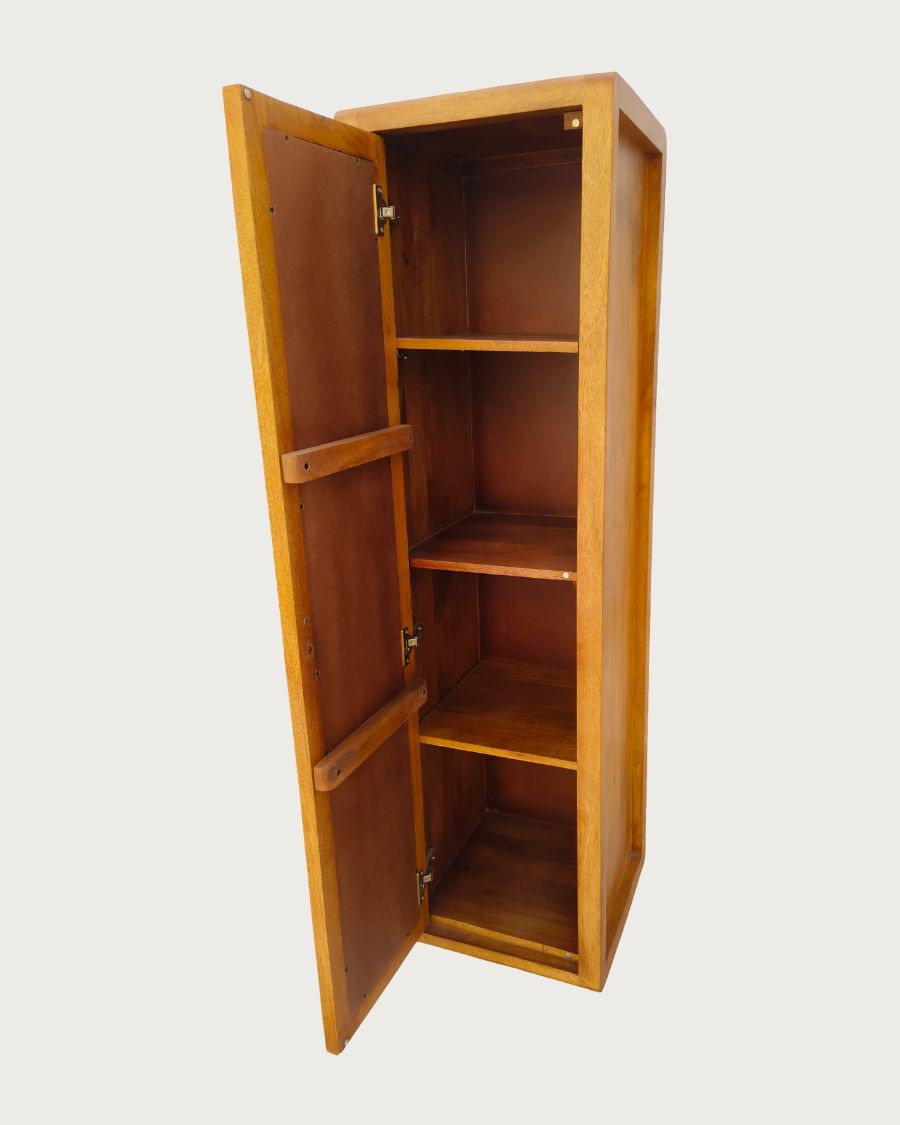 Palo - Armoire 1 porte avec miroir en bois massif de manguier