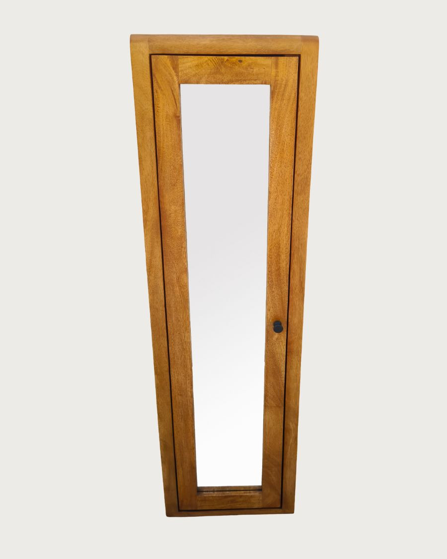 Palo - Armoire 1 porte avec miroir en bois massif de manguier