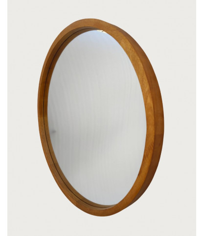Liora - Specchio rotondo in legno massello di mango