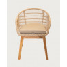 Maelie - Chaise en teck massif et corde beige