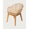 Maelie - Chaise en teck massif et corde beige