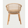 Maelie - Chaise en teck massif et corde beige