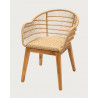 Maelie - Chaise en teck massif et corde beige