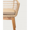 Maelie - Chaise en teck massif et corde beige