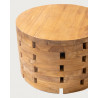 Brickle - Table basse ronde en bois de teck massif