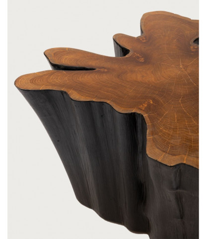 Timberly - Mesa de centro de tronco de árbol macizo