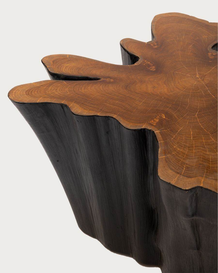 Timberly - Mesa de centro de tronco de árbol macizo