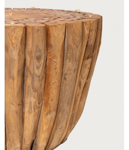 Woodle - Solid Wood Coffee Table with Glass Top