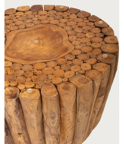 Woodle - Salontafel van massief hout met glazen blad