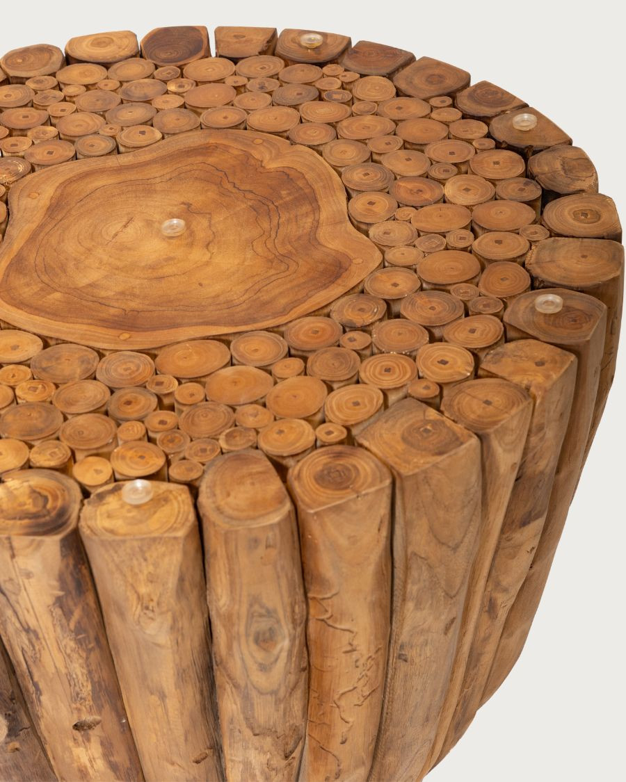 Woodle - Salontafel van massief hout met glazen blad