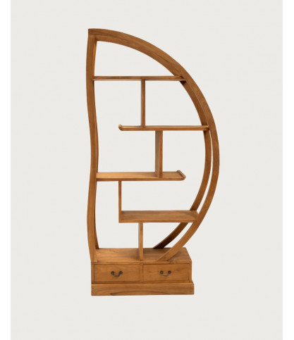 Yin Yang - Librería de madera maciza de teca