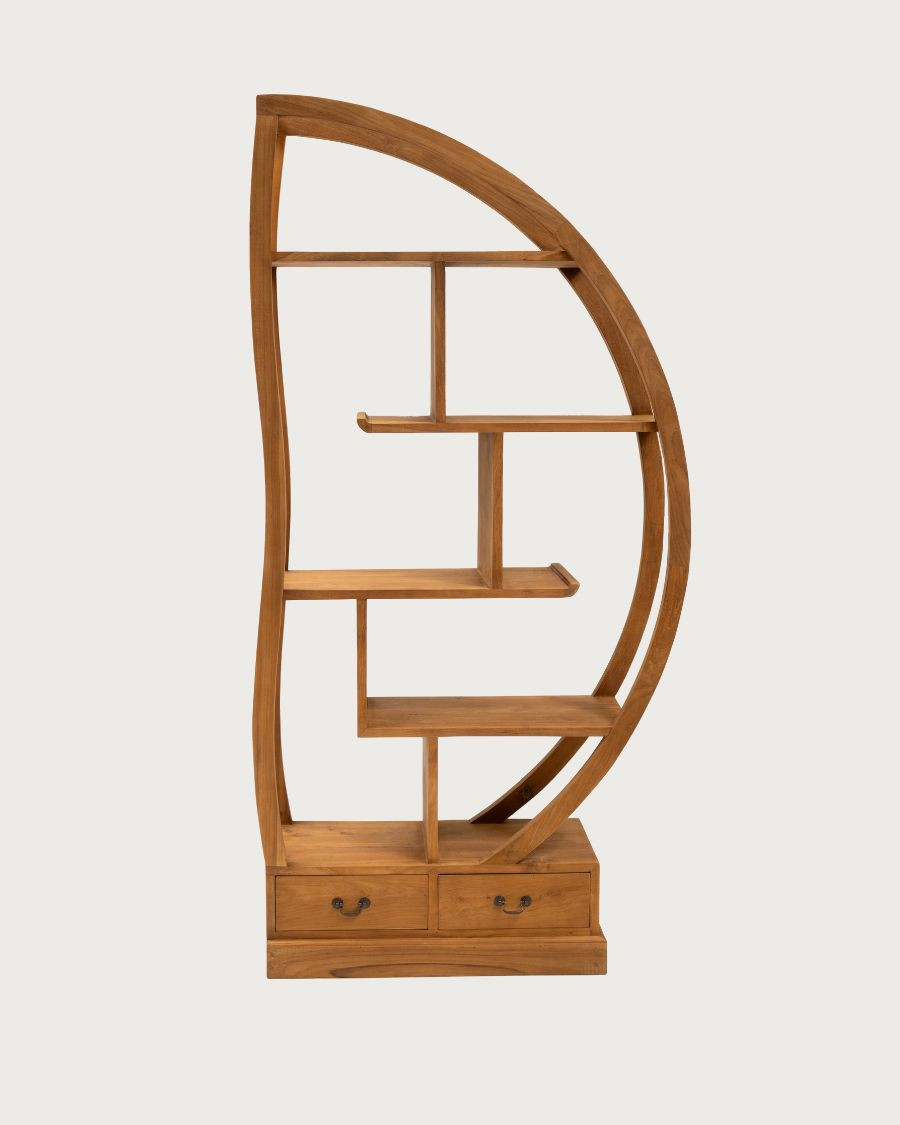Yin Yang - Librería de madera maciza de teca
