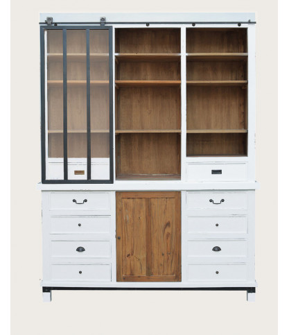 Niasha - Gran librería blanca de teca maciza