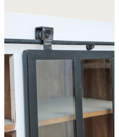 Niasha - Large white solid teak bookcase
