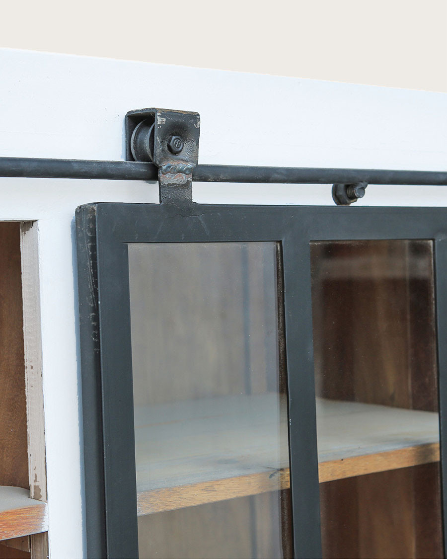 Niasha - Large white solid teak bookcase