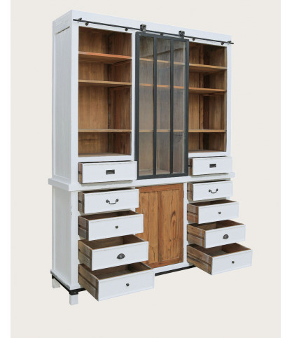 Niasha - Gran librería blanca de teca maciza