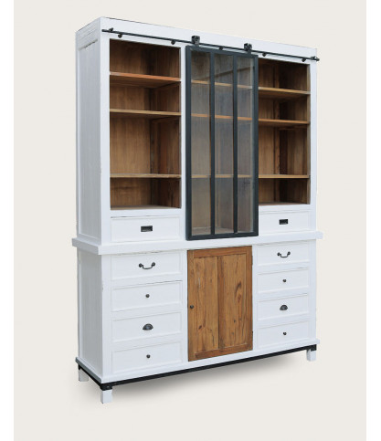 Niasha - Gran librería blanca de teca maciza