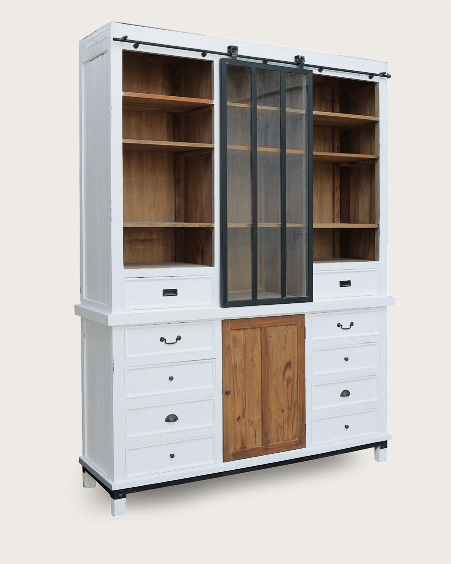 Niasha - Gran librería blanca de teca maciza