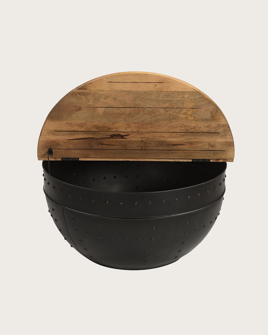 Lasco - Round metal and wood trunk coffee table