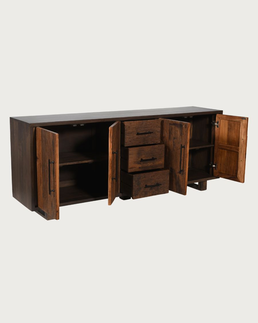 Alto - Low sideboard in recycled teak 200 cm