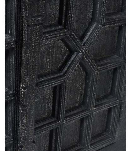 Zaraya - Low carved sideboard in solid mango wood, 185 cm