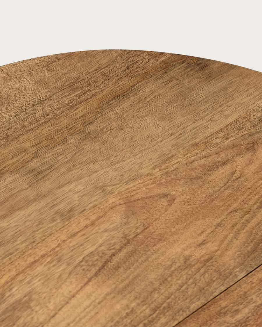 Lasco - Table basse coffre ronde en métal et bois