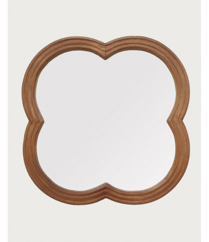 Lucky – Wandspiegel aus massivem Mangoholz, 60 x 60 cm
