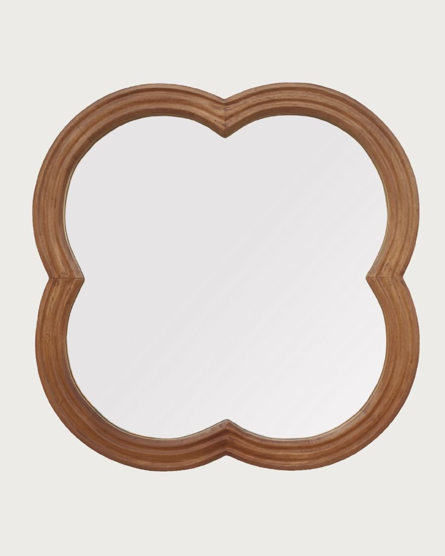 Lucky - Specchio da parete in legno massello di mango 60x60 cm