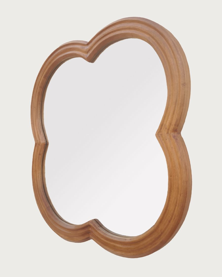 Lucky - Massief mangohouten wandspiegel 60x60 cm