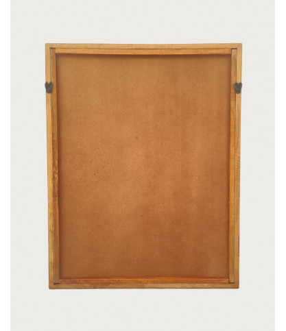 Rovio - Espejo de pared rectangular grande de madera de mango