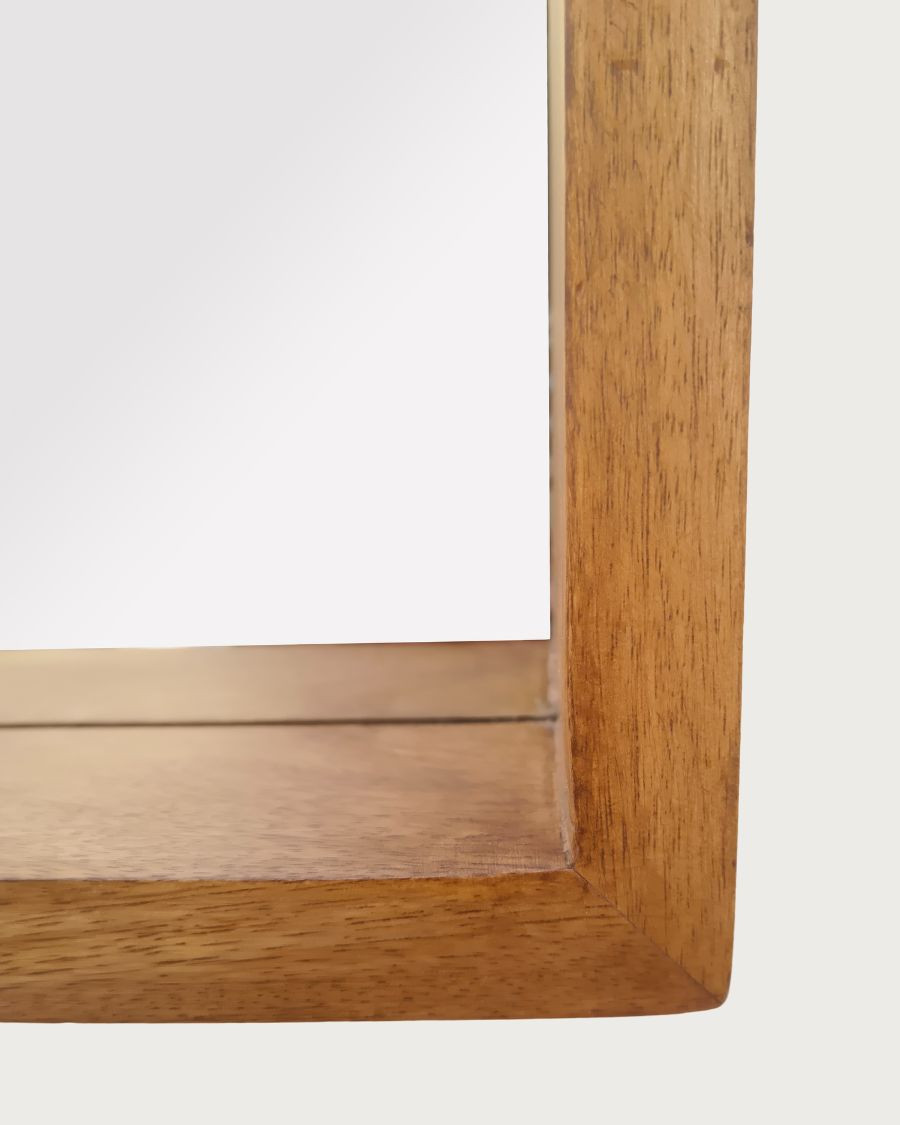 Rovio - Grand miroir mural en bois de manguier