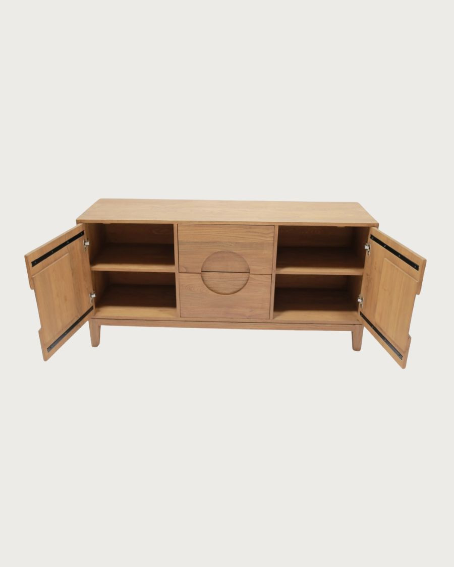 Kyoto - Vintage-Sideboard aus massivem Teakholz 165 cm