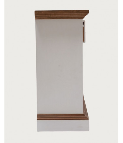 Inda - Console blanc et naturel en bois de Sungkai