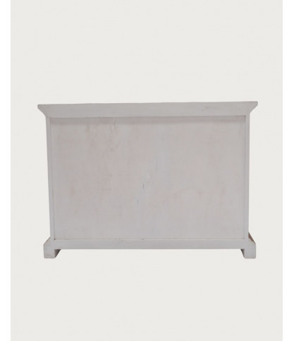 Inda - Console blanc et naturel en bois de Sungkai