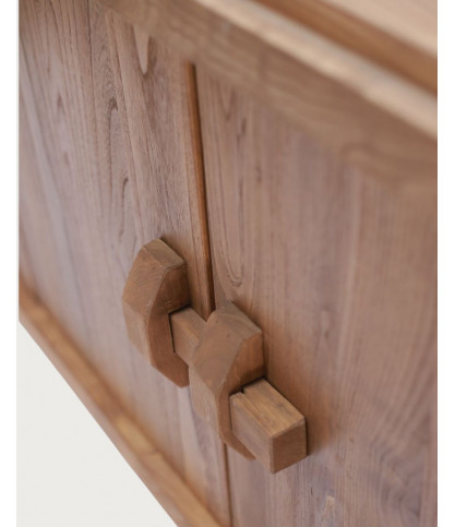 NARA - Aparador bajo de madera maciza de teca, 190 cm - Estilo asiático