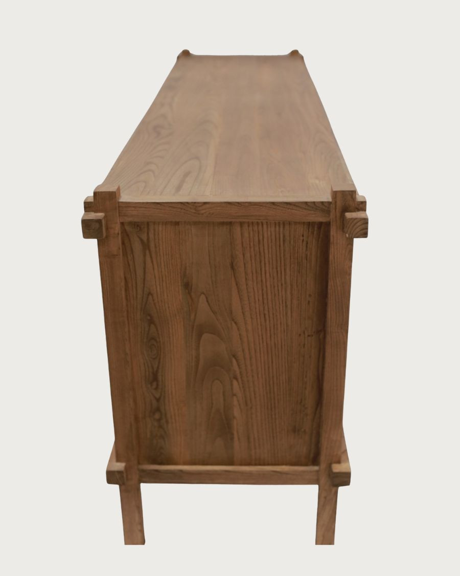 NARA – Niedriges Sideboard aus massivem Teakholz, 190 cm – Asiatischer Stil