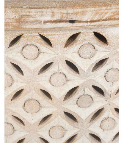 L'Orient - Round carved solid wood coffee table