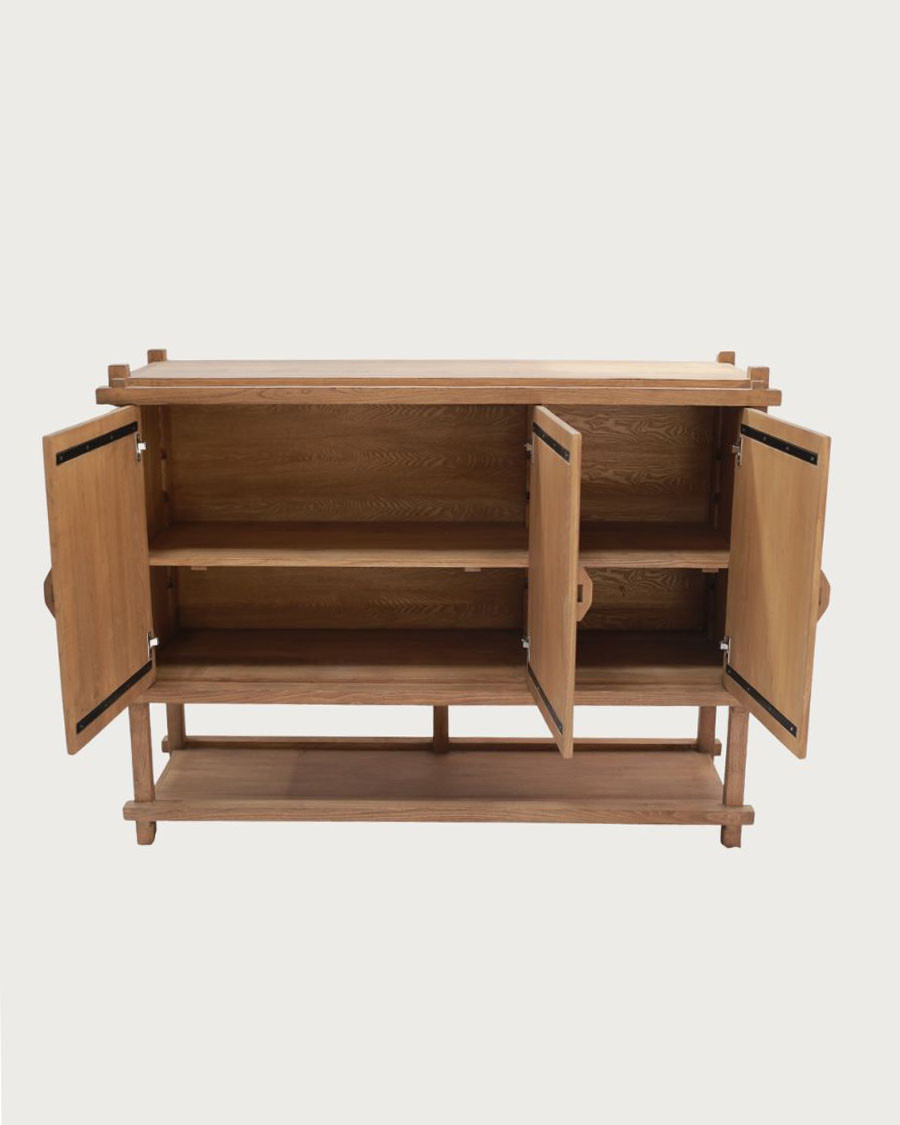 NARA - Large teak wood sideboard 160 cm - Asian style