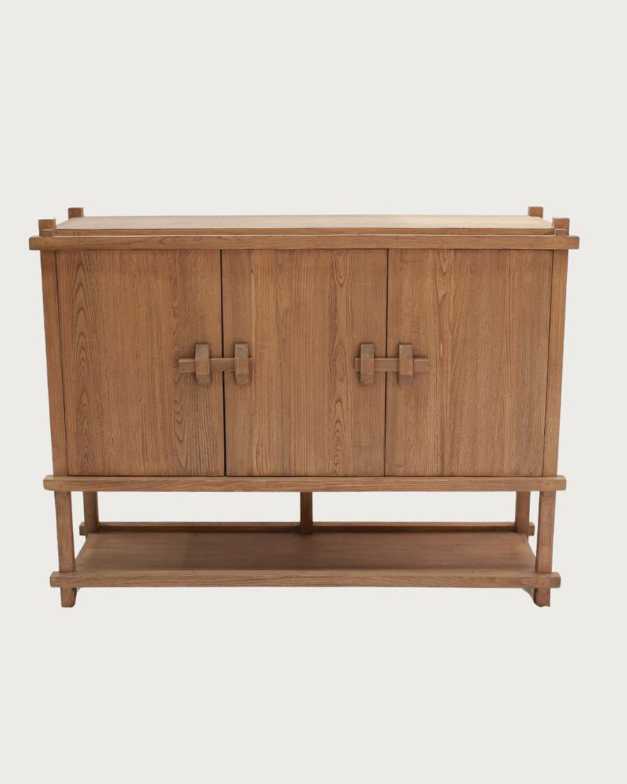 NARA - Groot dressoir van teakhout, 160 cm - Aziatische stijl