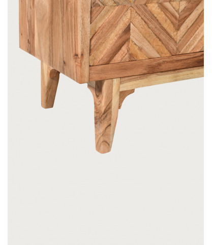 Naya - Armario de madera maciza de mango con 2 puertas