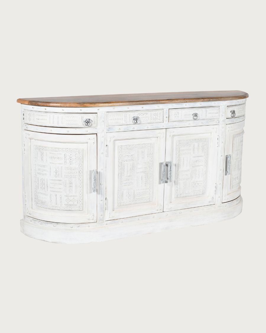 Argo - Credenza in legno massello di mango bianco